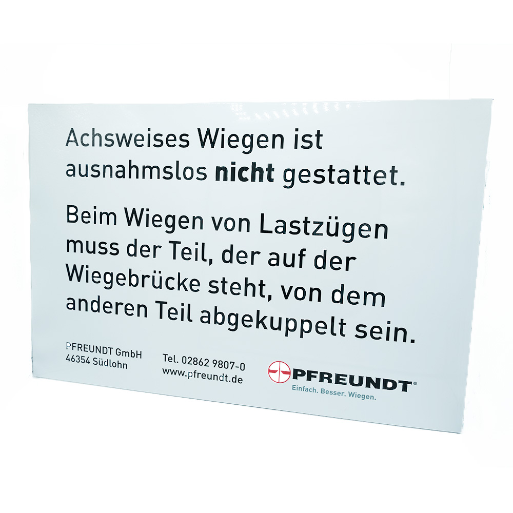 Schild Achsweises Verwiegen