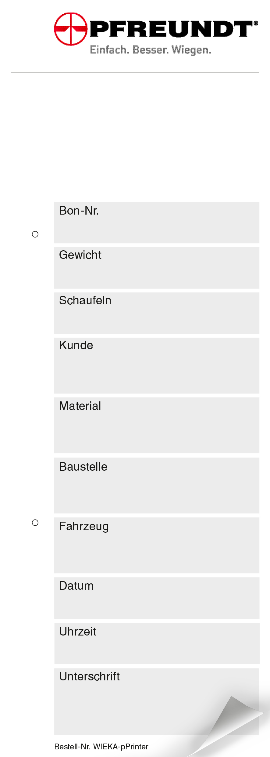 Wiegekarten pPrinter 4-fach